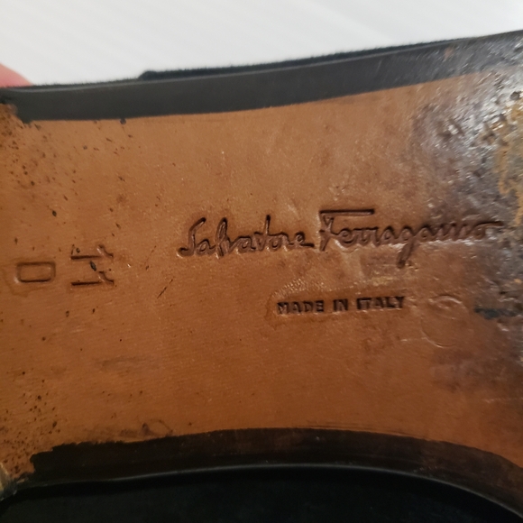 SALVATORE FERRAGAMO Black Cap Toe Suede Oxfords (Size 11) $400.00 - Picture 5 of 5